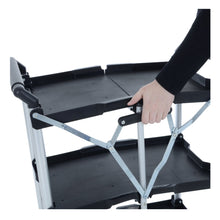 Load image into Gallery viewer, Folding the Azuma wheeled service trolley cart. 
